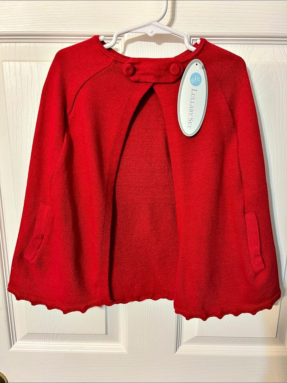Lullaby Set Red Size M NWT Knit Cape